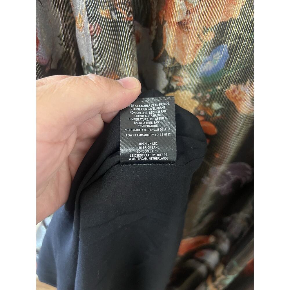 NWT Anthropologie Caballero Deep V Maxi Dress Large Floral Shimmer Fabric New - Picture 10 of 10